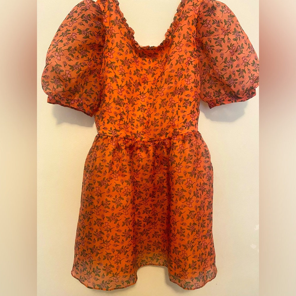 Cottagecore! Lost + Wander Fuchsia Spring Easter Puff Sleeve Dress NWOT